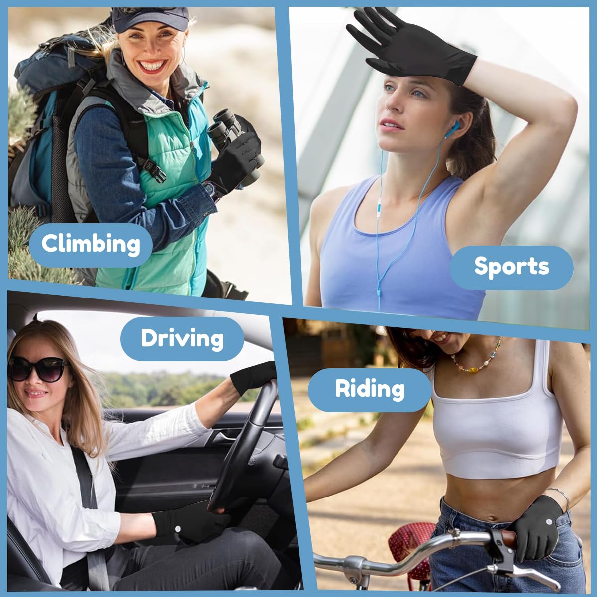 SANNIDHI Hand Gloves for Women with UPF 50+ Ice Silk Breathable Mesh | Sun Protection 2PCS