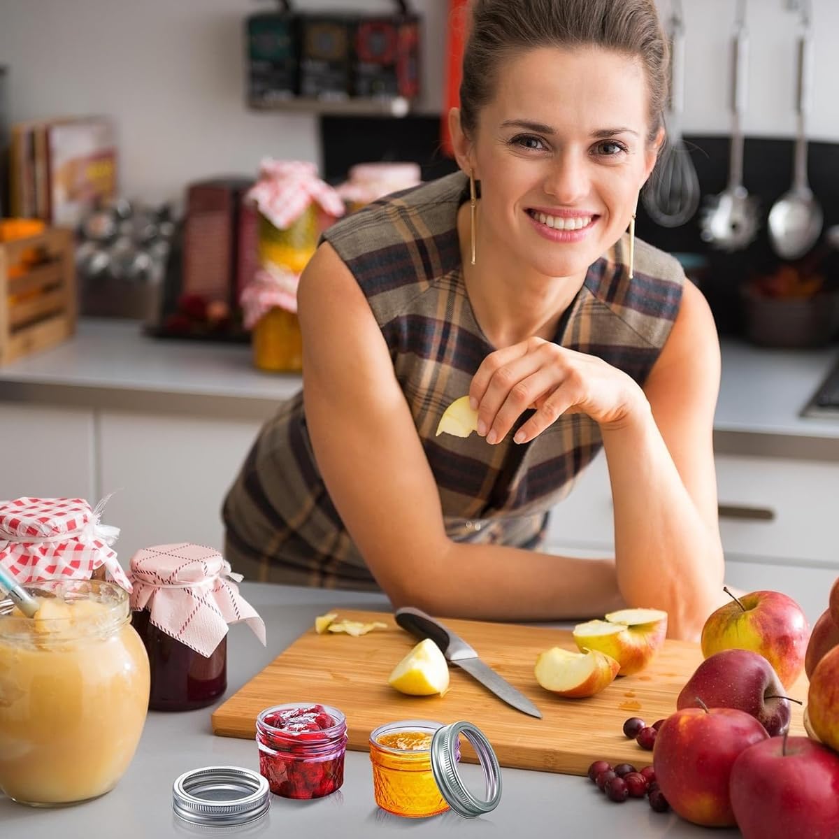 Supvox Glass Mason Jars for DIY Crafts and Condiments 12pcs 120ml with Airtight Lids