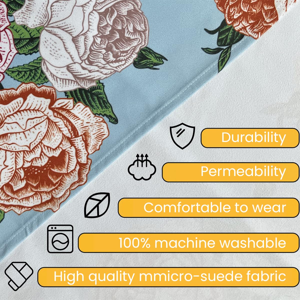 MAYCREATE Adult Bib Scarf for Dining with Adjustable Snap Closure and Dacron Fabric | Elegant Washable Accessory for Elderly Women