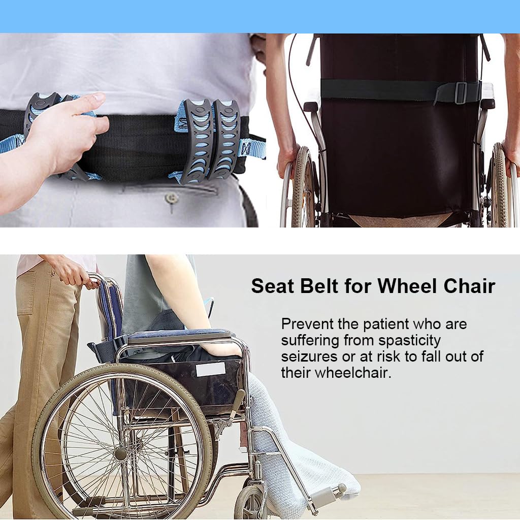 Hannea Gait Belt for Elderly Patients with 4 Handles Adjustable 35–50 in Nylon | Walking Assist Aid