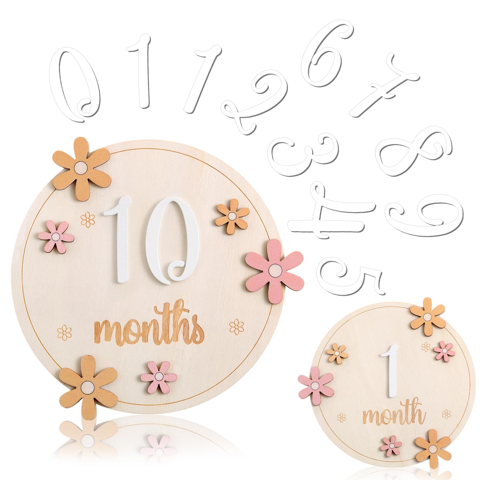ZIBUYU® Wooden Baby Milestone Board, Race Car Accent Oval Monthly Baby ...