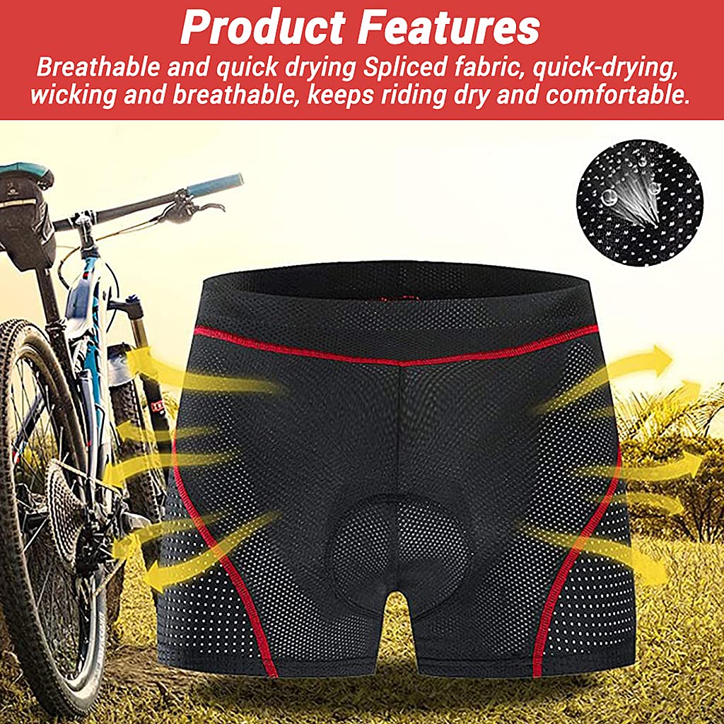PROBEROS Cycling Shorts for Men and Women with 3D Gel Silicone Foam Padding | 2PCS Black Breathable Fabric