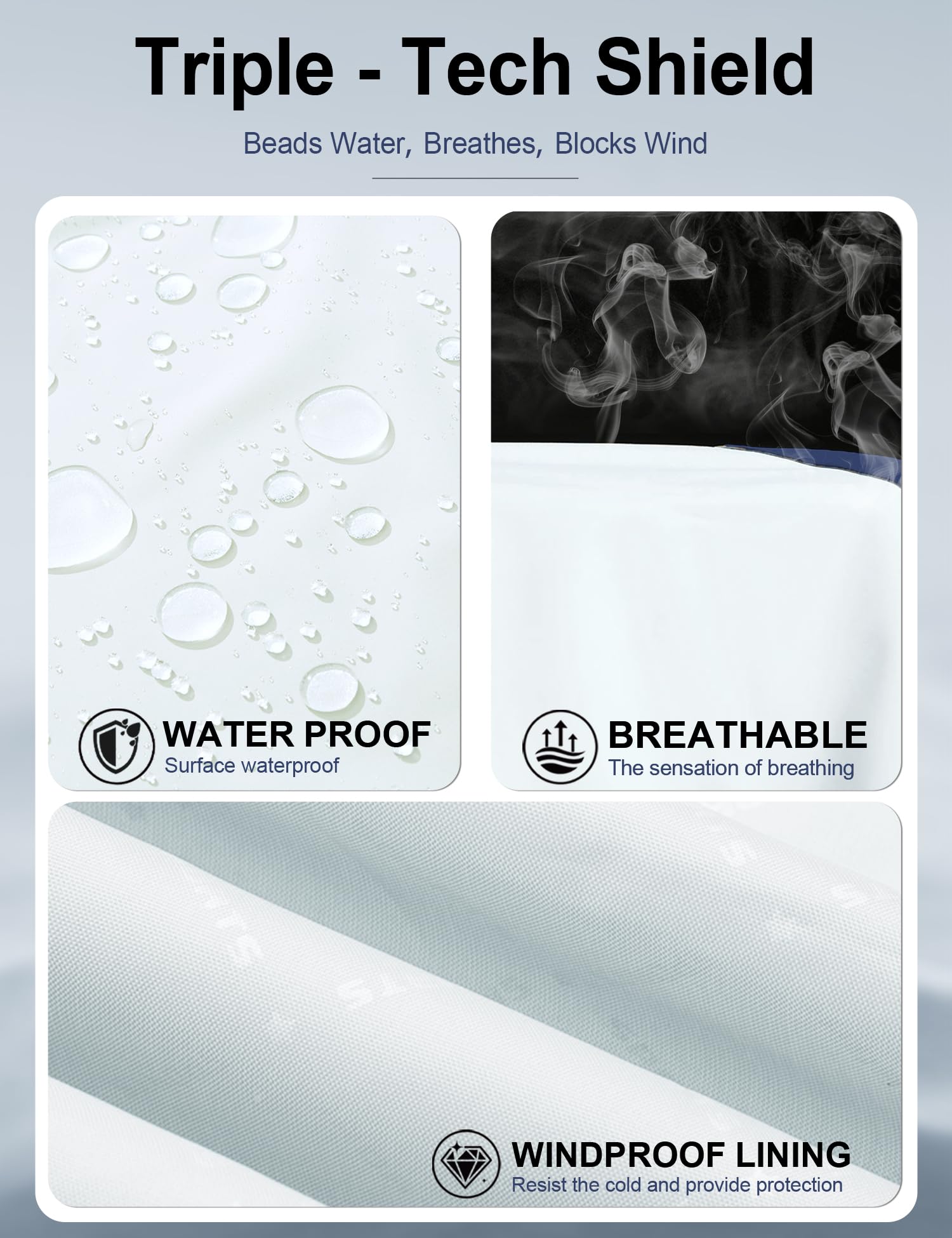 Venzina Women's Fashion Water Repellent Jacket for Hiking and Commute with Reflective Design and Breathable Windproof Fabric | Grey S