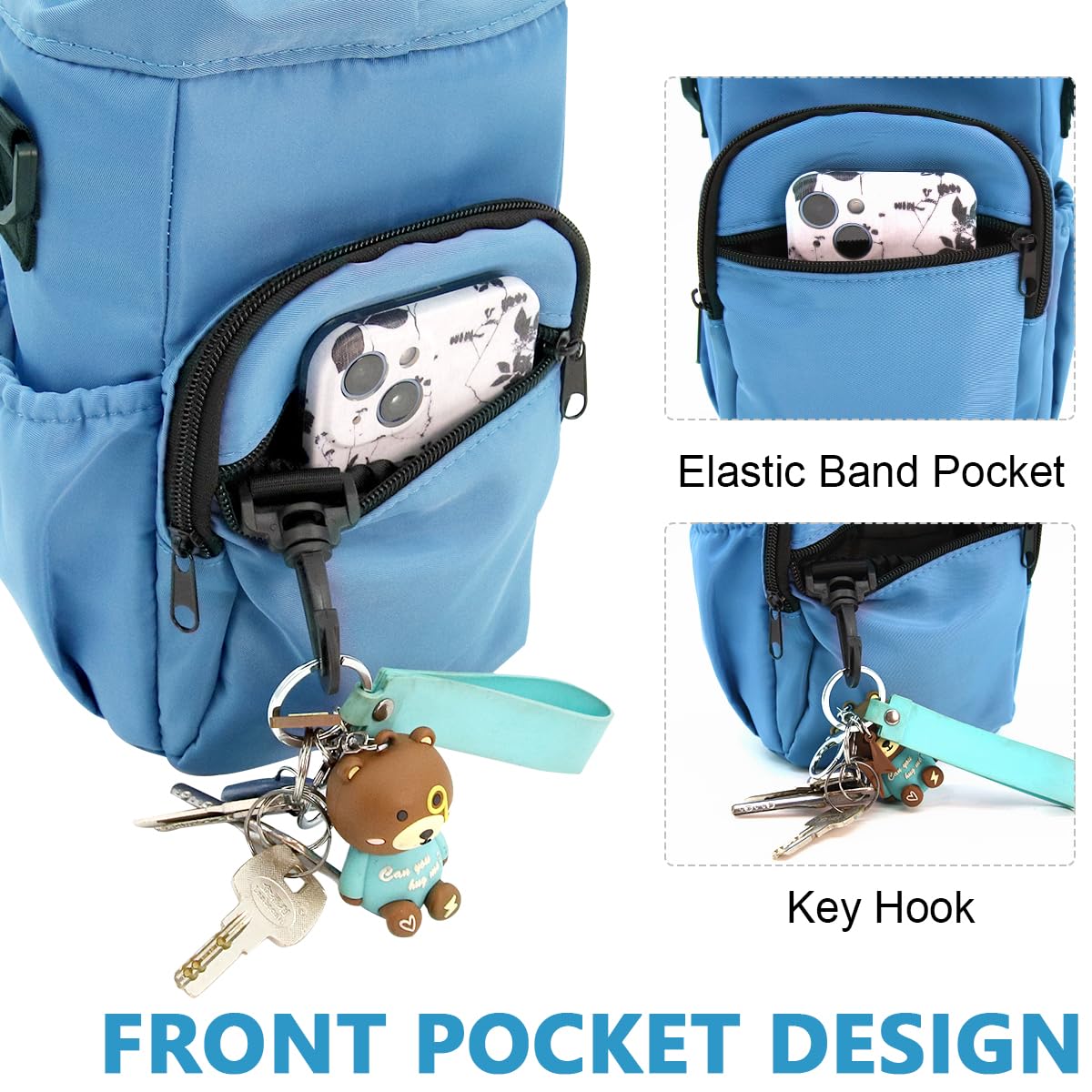 GUSTAVE Cross Body Sling Bag for Outdoor Use with 40oz Drawstring Pouch and Canvas Design