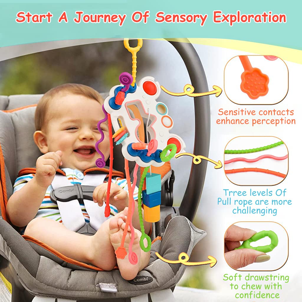 PATPAT® Sensory Toys for Kids, Cartoon Activity Toys for Baby Sensory Development Silicone Montessori Toys for Toddler Soothing Toy Kids Interactive Toy Early Educational Toys Gifts for Newborns