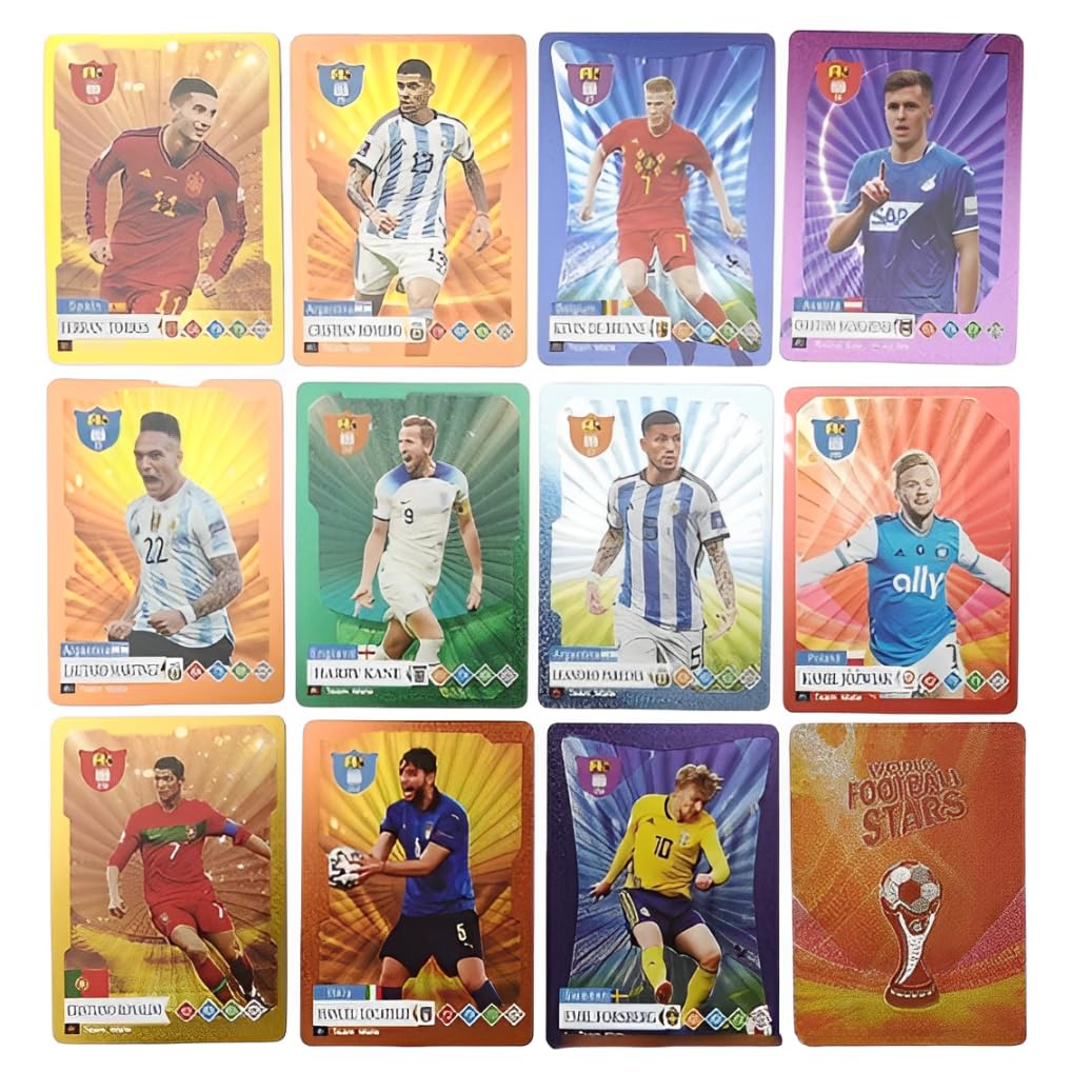 PATPAT® World Cup and European Championship, Football Star Card Gold foil Card, 55 Pcs, Star Card, UEFA Champions League
