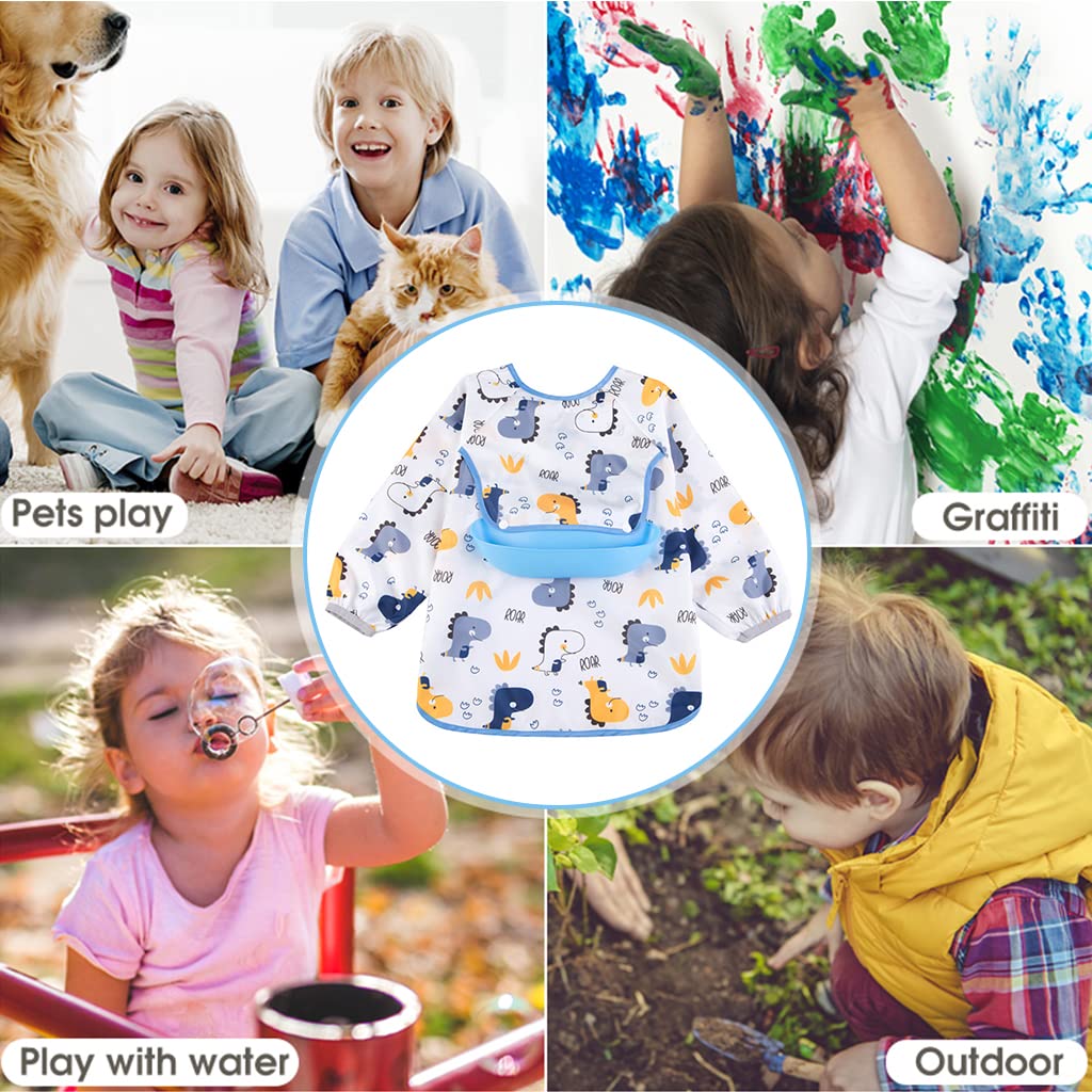 SNOWIE SOFT Baby Bib for Feeding with Pocket and Tie Back Waterproof EVA | Toddler 6–24 Months