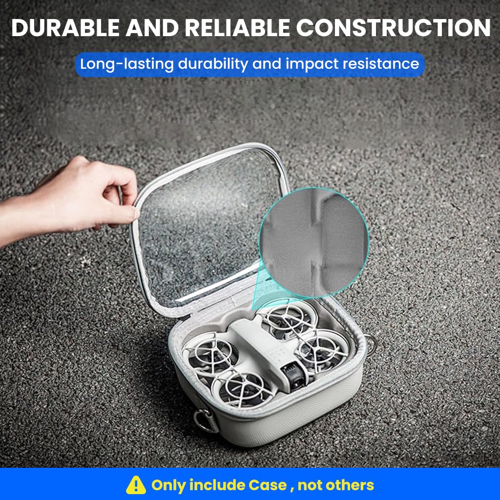 ZORBES Drone Storage Bag for DJI Neo with Clear Waterproof Anti Scratch Shell | Travel Carry Case