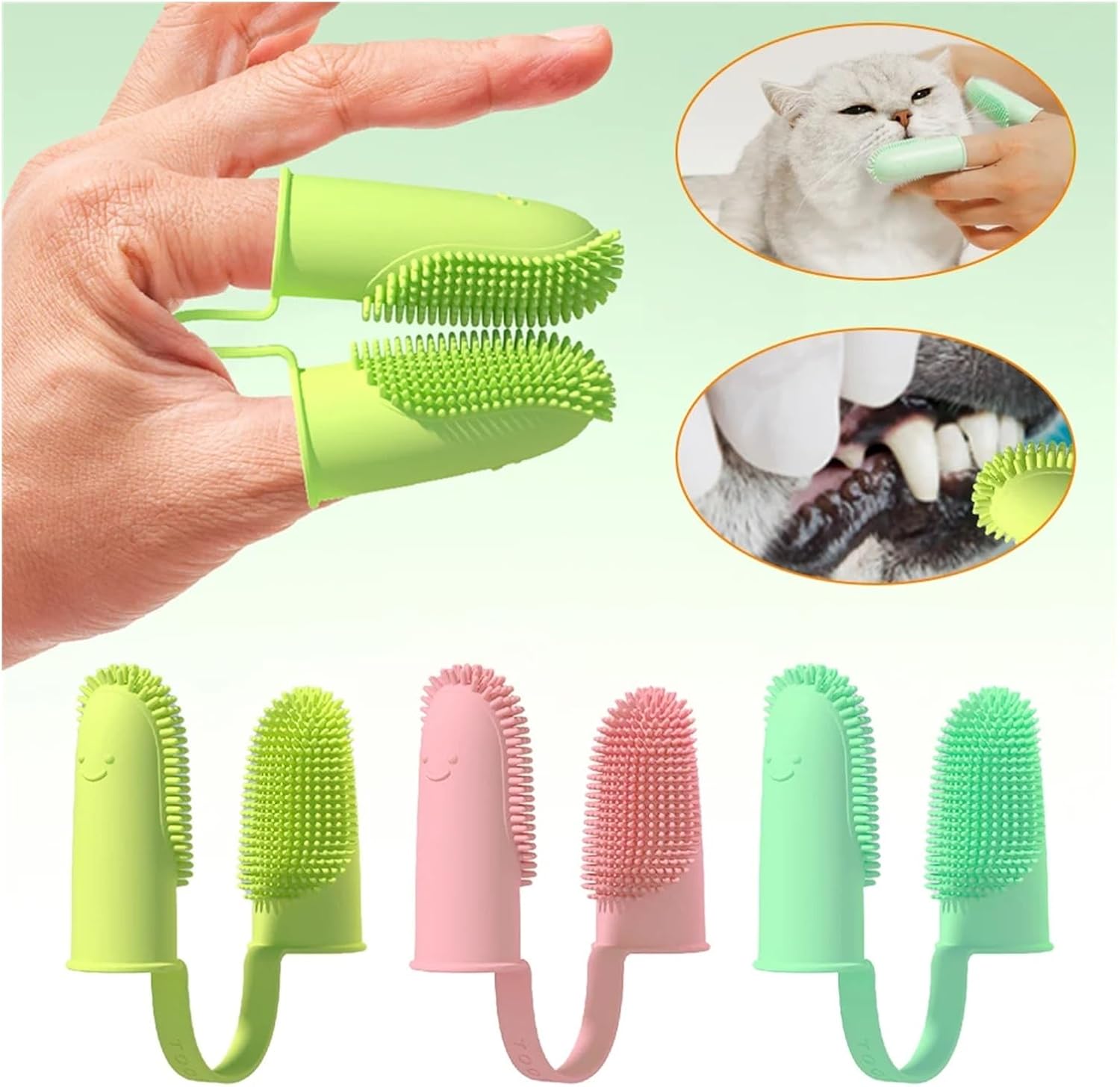 ZIBUYU® Dog Toothbrush, Finger Toothbrush Set