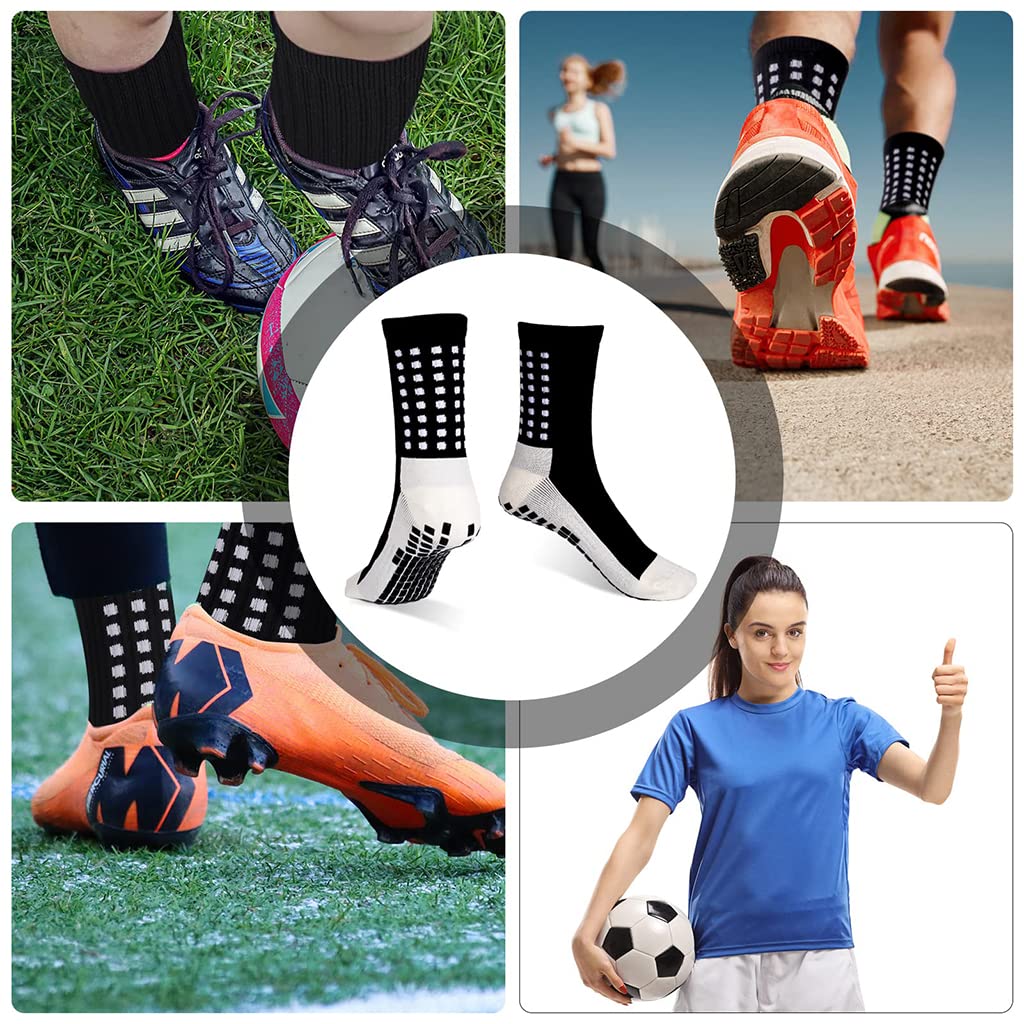PROBEROS Athletic Socks for Running and Training with Anti Slip Rubber Dots | 2 Pairs Cotton