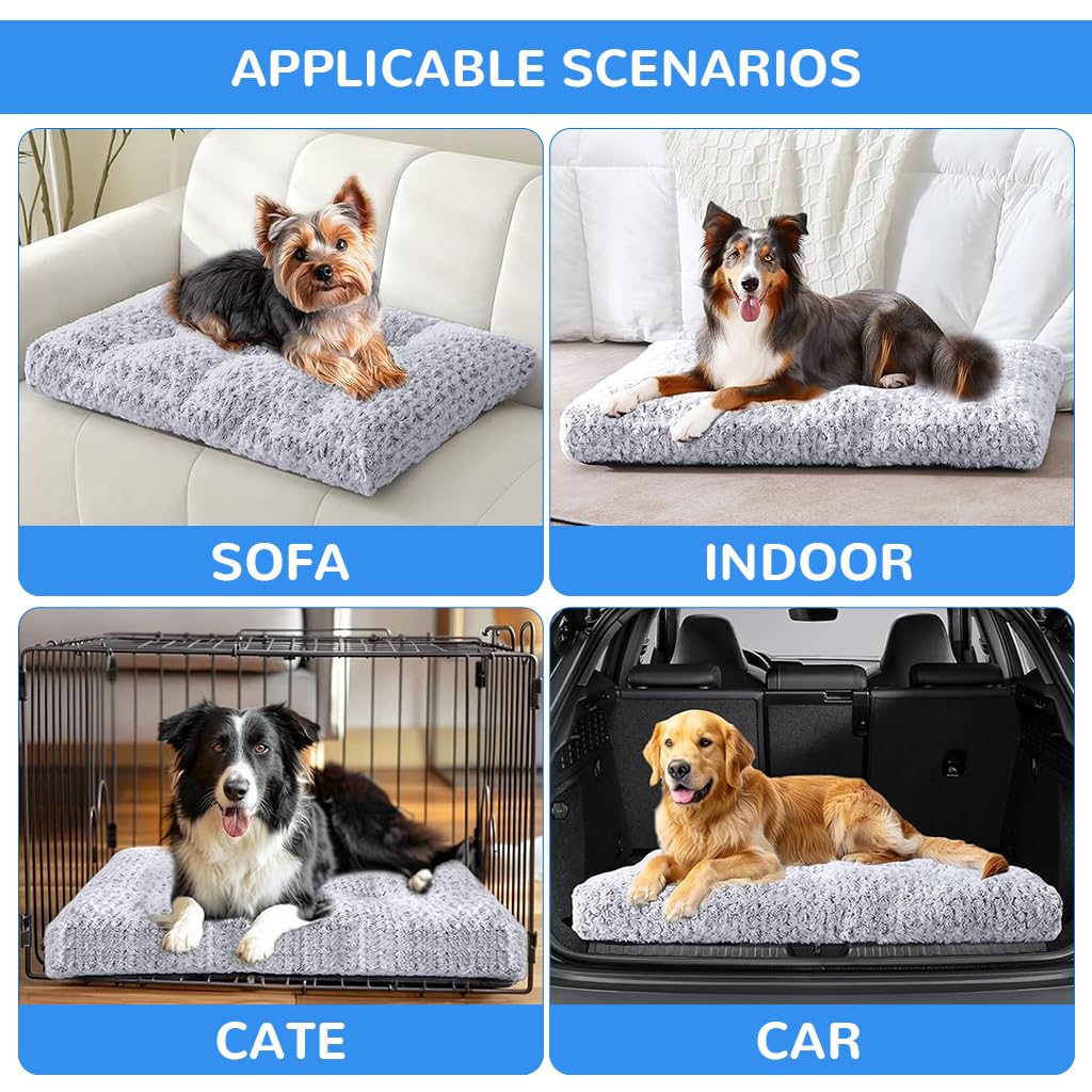 Qpets Dog Bed for Winter Comfort with Thermal Insulation and Waterproof Anti Slip Bottom | Plush Rose Pattern Mat Machine Washable