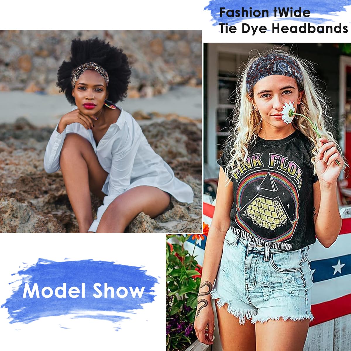 MAYCREATE Sport Headbands for Women featuring Moisture Wicking Stretch Fabric | 4PCS Boho Quick Dry Hairbands for Yoga and Running