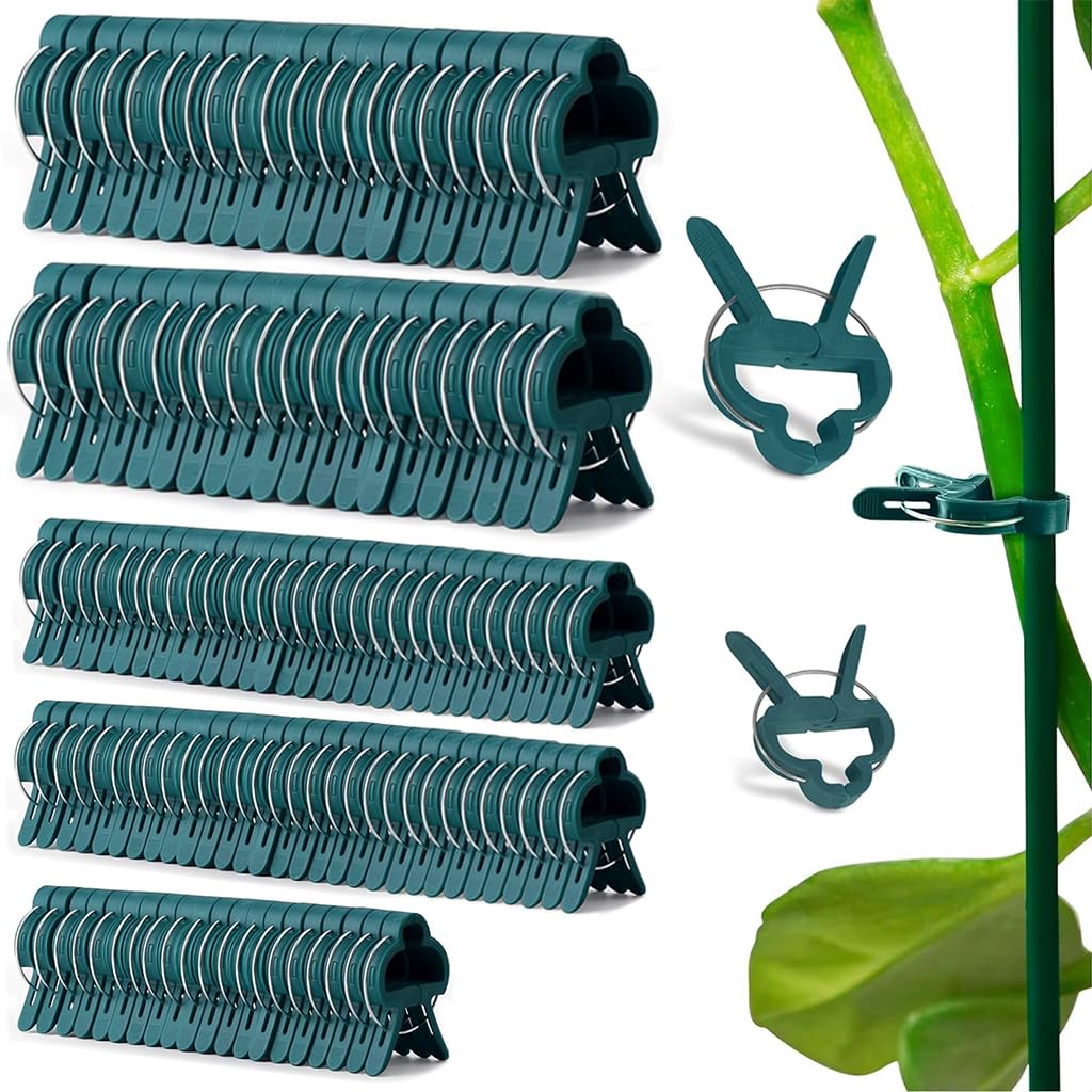 HASTHIP® Plastic Plant Support Clips - 120 Pcs Plant Clips for Climbing Plants - Garden Plant & Vines Support Clips - Plant Support Clips for Supporting Stems & Vines Grow - Upright Climbing Clips