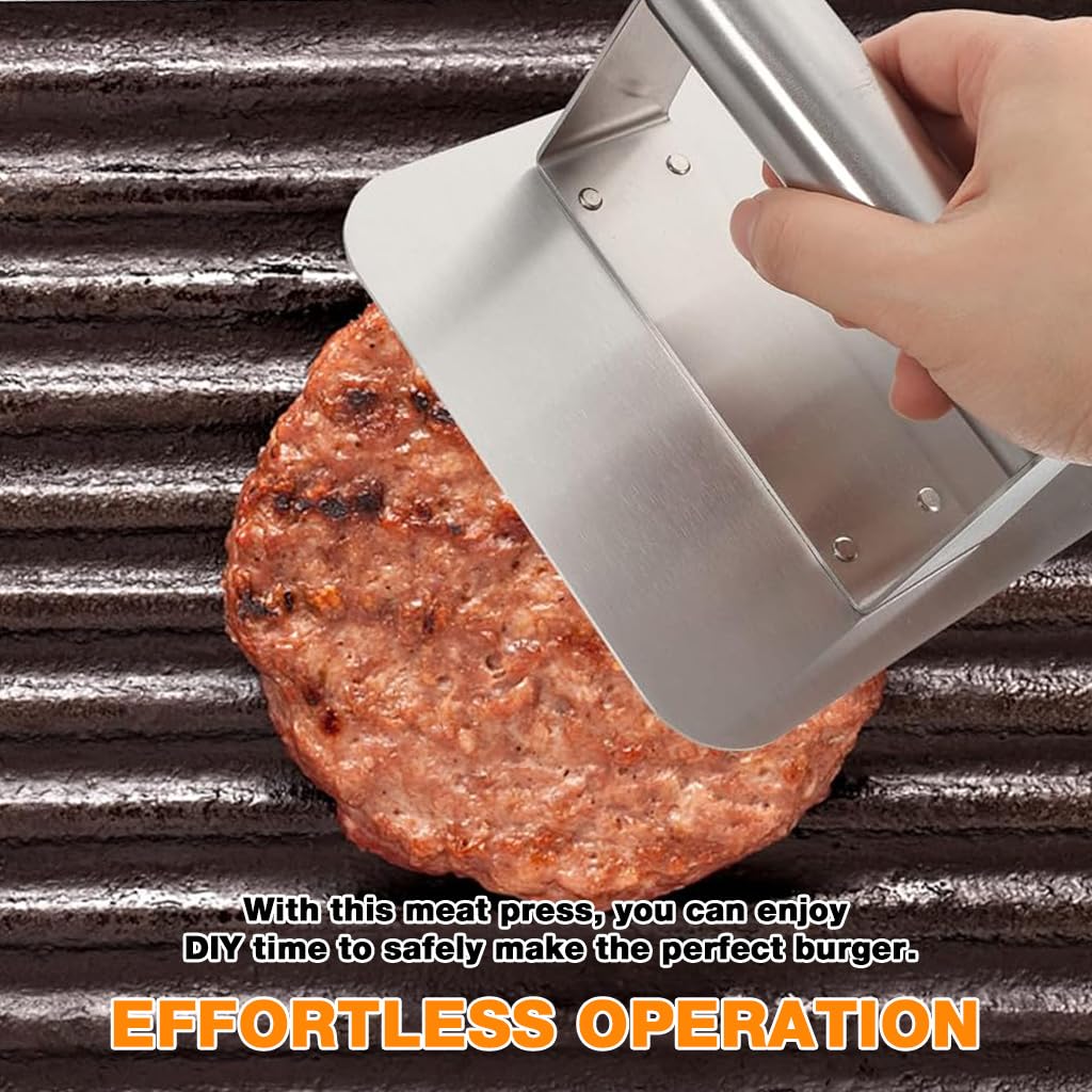 Supvox Burger Press for Homemade Patties featuring 14×7.5 cm Square Plate and Ergonomic Handle