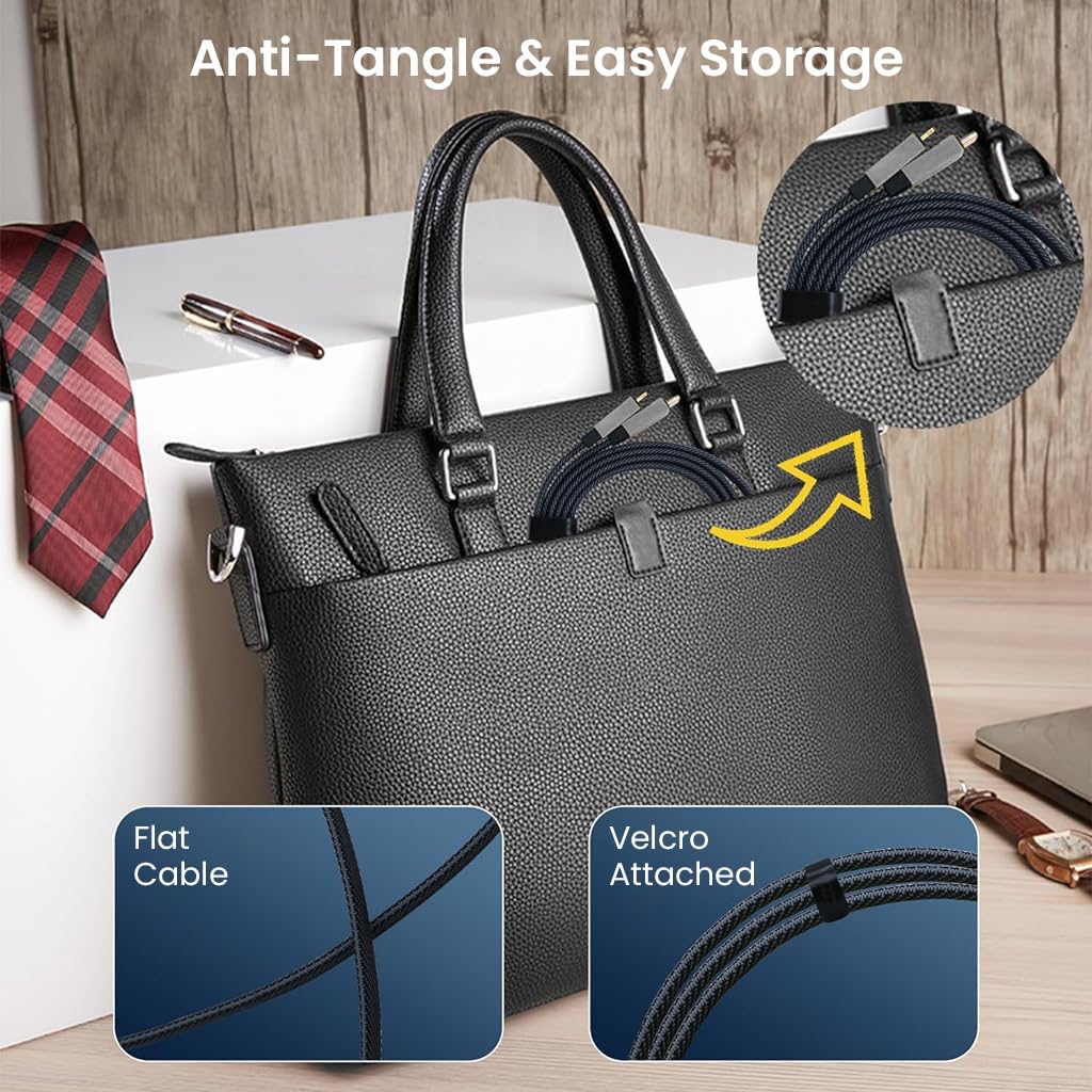 Zeitel 2 in 1 Charging Cable for iPhone and USB C Devices with 65W PD Fast Charging | Nylon Braided Gray