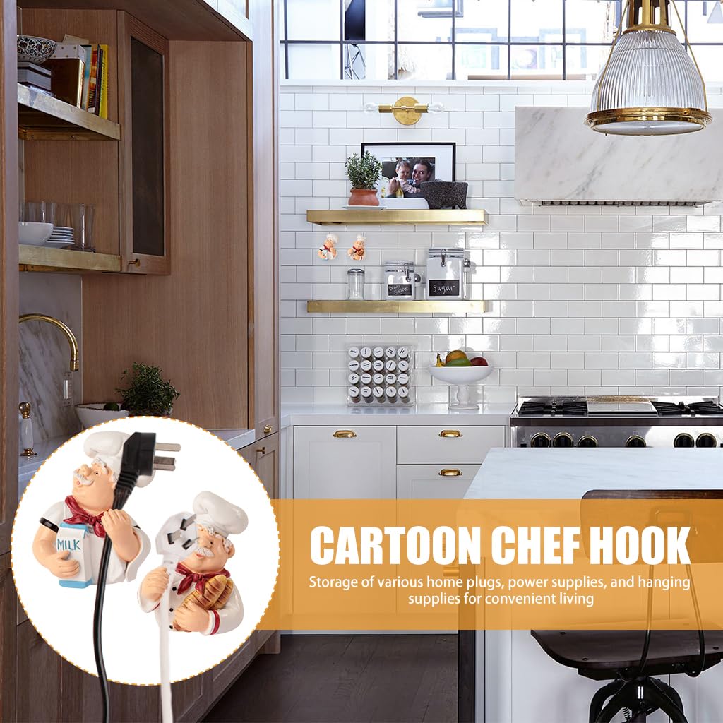 HASTHIP Decorative Power Plug Holder for Kitchen Use with 2 Ceramic Hooks | Wall Organizer