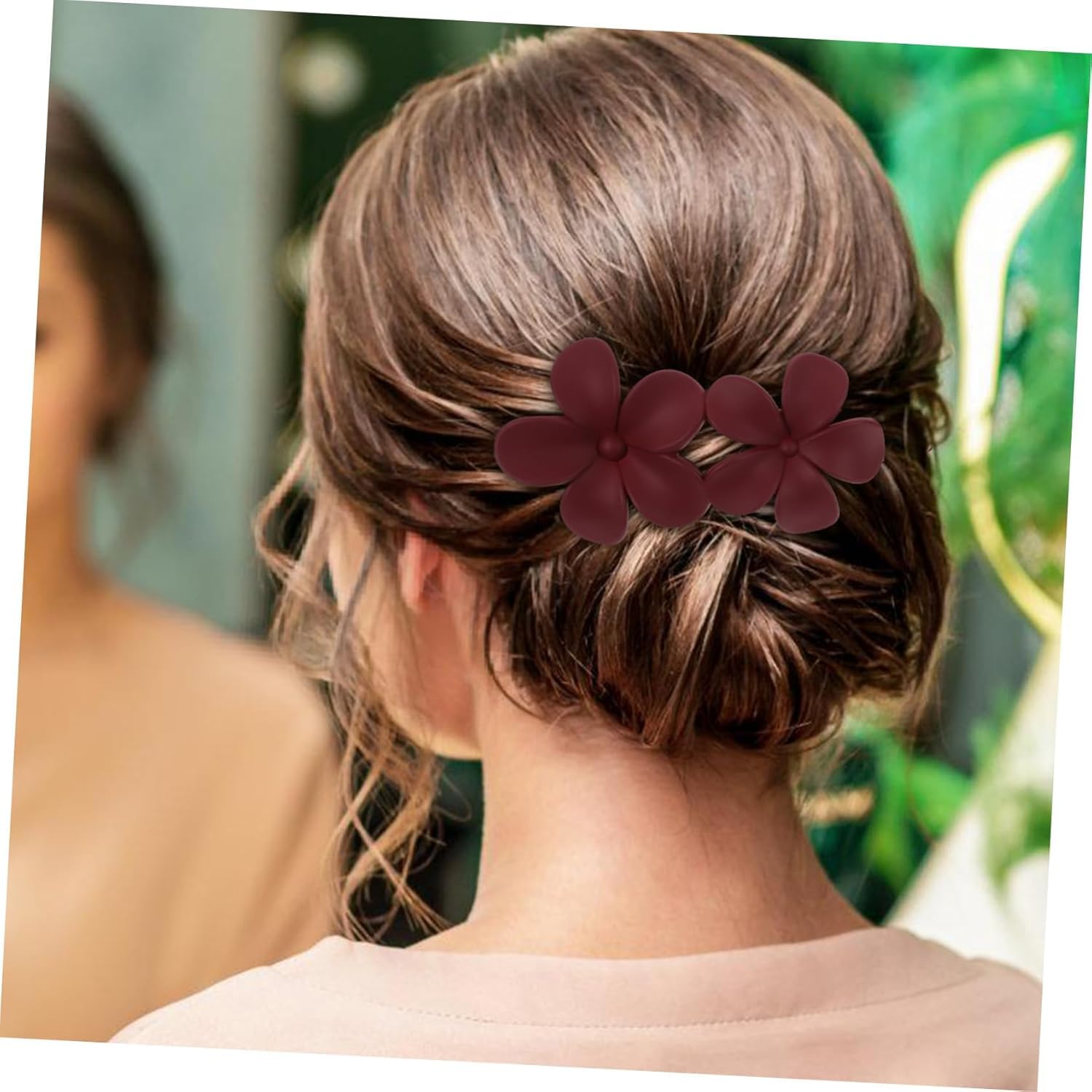 Zibuyu Floral Decorative Resin Hair Clips for Women with 4.3 in Hold | 4 Count Set
