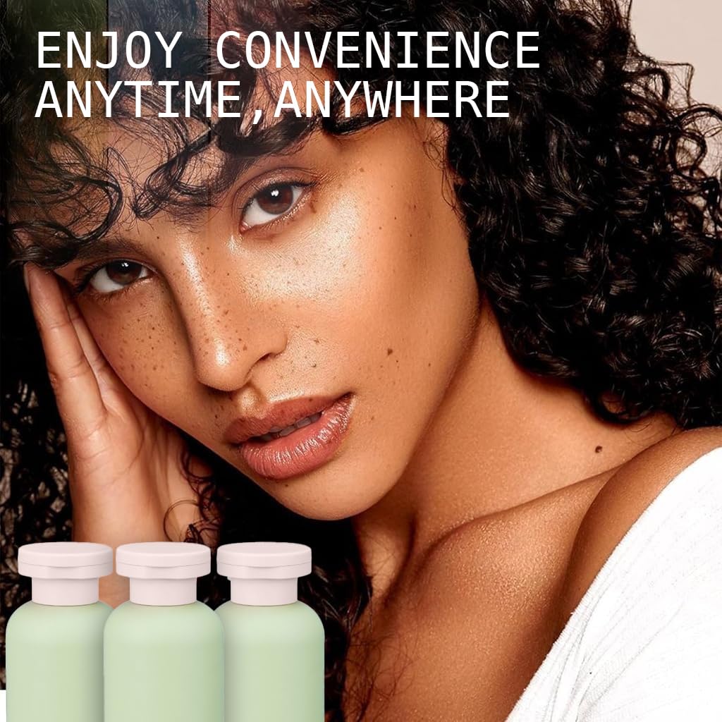 MAYCREATE Travel Bottle Kit for Toiletries with 9PCS 100ml Leakproof PE Bottles and Pouch