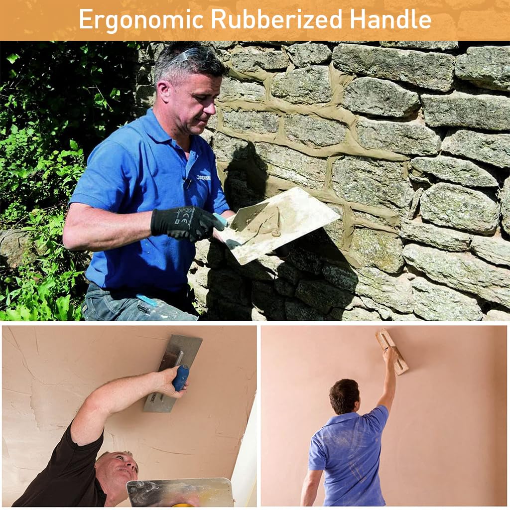 Serplex Aluminium Plastering Hawk for Holding Plaster featuring Rubberized Handle 11.8 x 11.8 in Grooved Surface