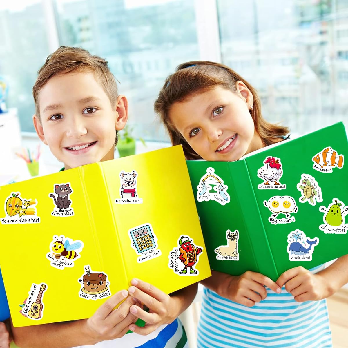 Climberty Cartoon Reward Stickers Set for Kids with 100 Vinyl Pieces | Self-Adhesive Fun