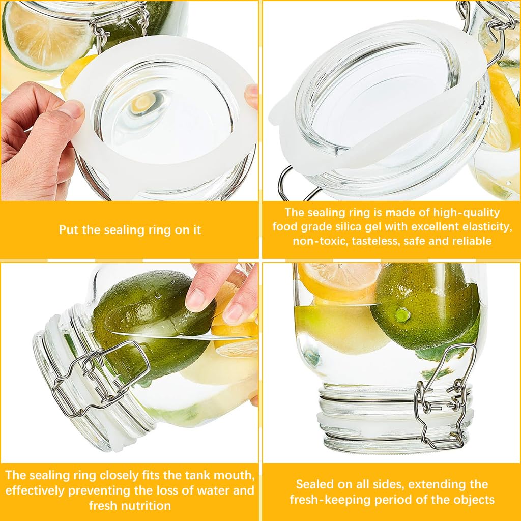 HASTHIP Silicone Sealing Rings for Mason Jars 8 Pcs with 2.76 in Airtight Gaskets | Food Grade Reusable Anti Leak Design