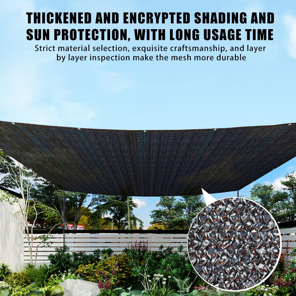HASTHIP Garden Sun Shade Sail for Patio and Plants featuring 2×3m HDPE UV Cloth | Black