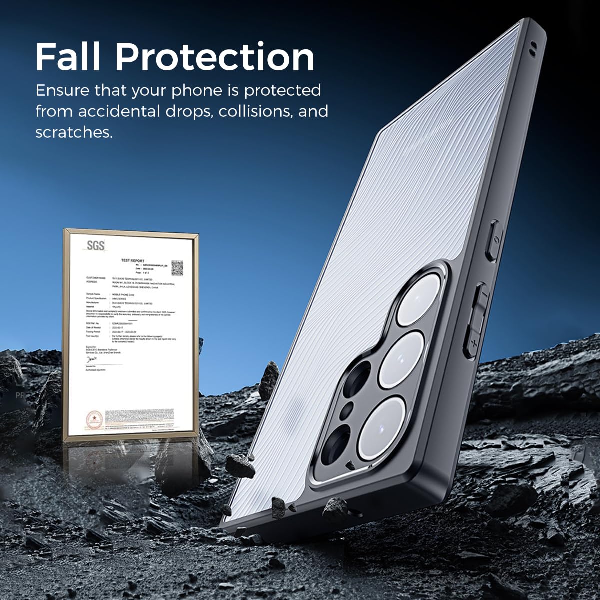 ZORBES Phone Case for Samsung Galaxy S24 Ultra with 0.8mm Raised Frame and Matte Finish | Slim PC and Silicone Cover