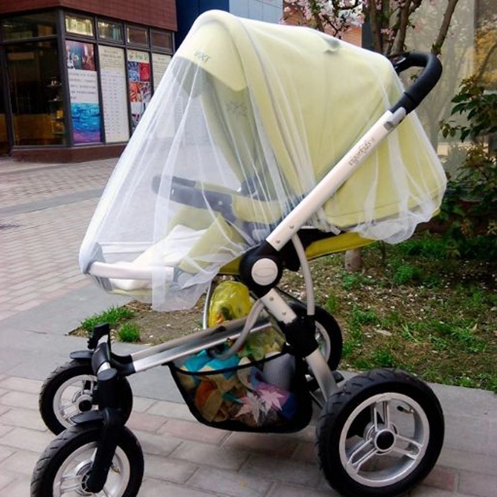 SNOWIE SOFT Mosquito Net for Baby Stroller featuring Elastic Fit and Breathable Mesh | 2 PCS White