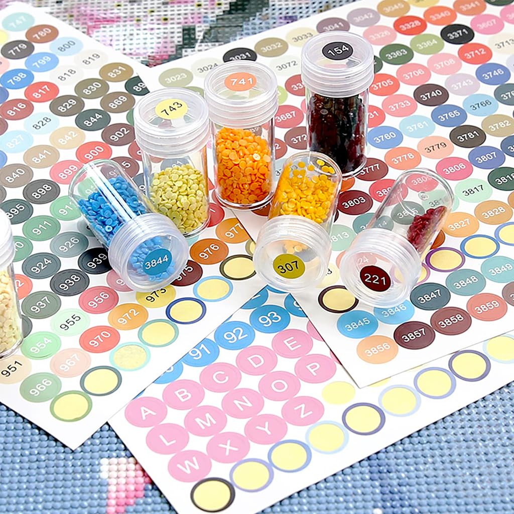 HASTHIP Diamond Painting Labels for Bead Classification featuring 447 Color Number Stickers