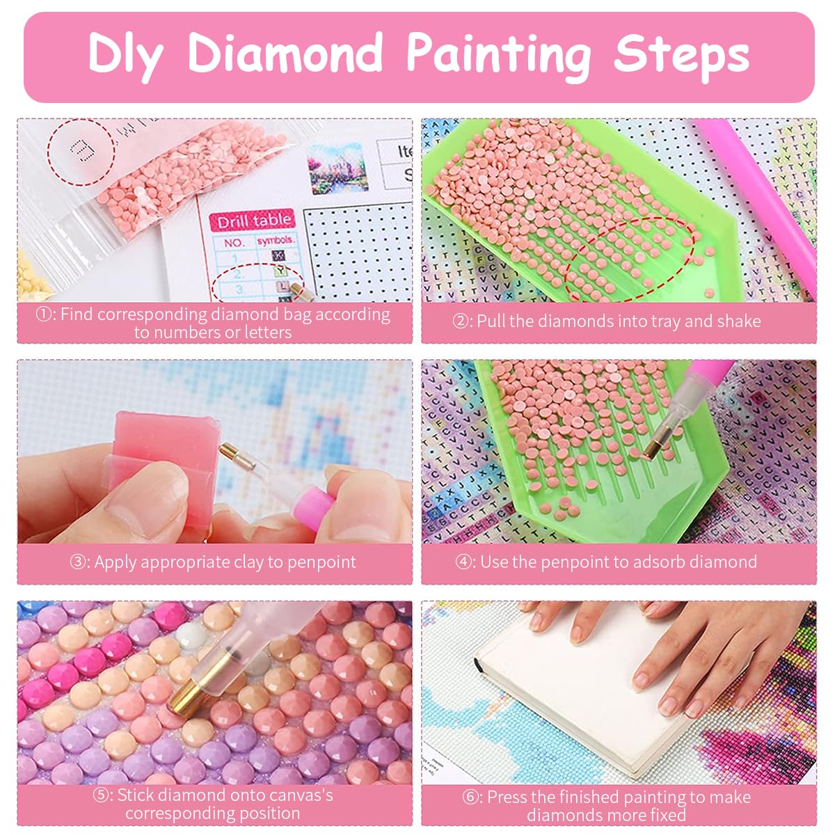 HASTHIP Diamond Painting Kit for Home Decoration with 12x16 in Canvas & Strong Adhesive Layer