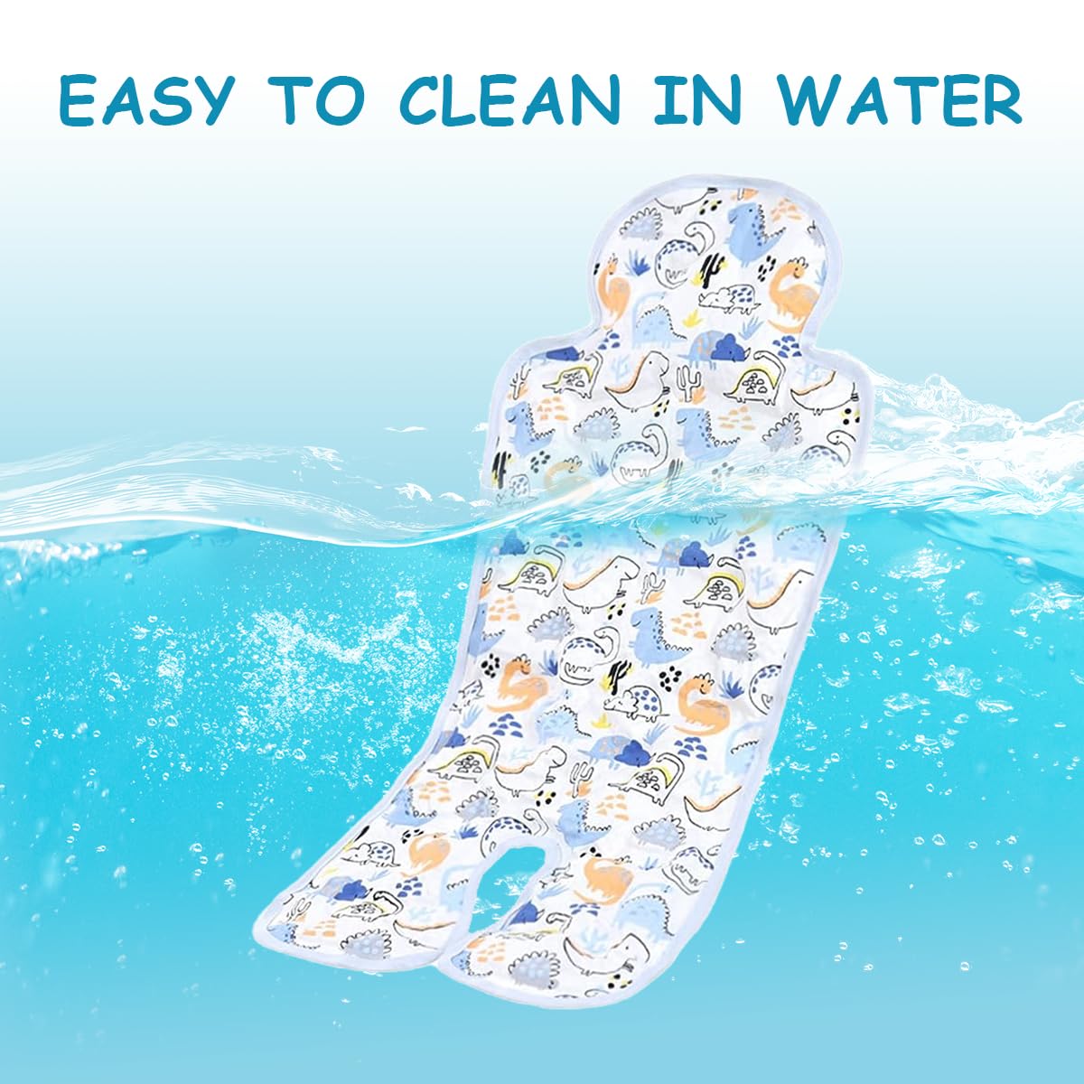 SNOWIE SOFT Baby Cool Mat for Stroller and Bed 26.8 x 13 in with Gel Beads & Anti Slip Backing | Cotton Cover for 0 3 Years