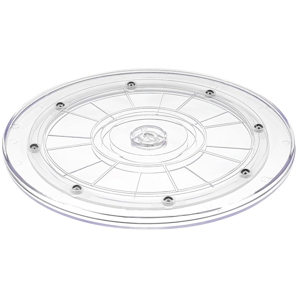 HASTHIP Acrylic Turntable 23cm Dia Transparent Product Filming Stand Photography Stand Smooth & Silent Bearing Stand for Product Display, Filming, Decorating