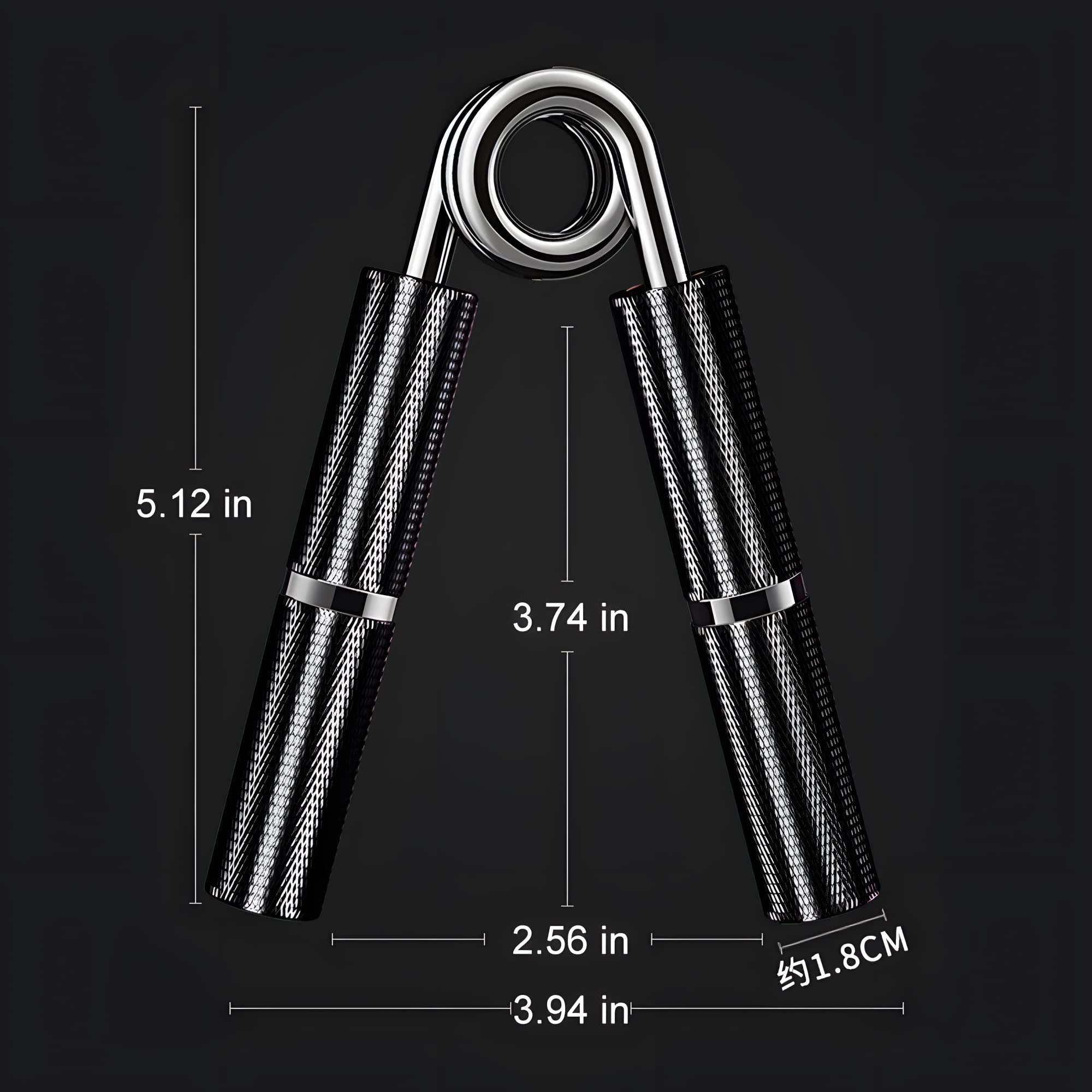 ZIBUYU Hand Grip Strengthener for Forearm Workout with 150 lb Resistance and Aluminum Handles | Compact Black Trainer for Home or Gym