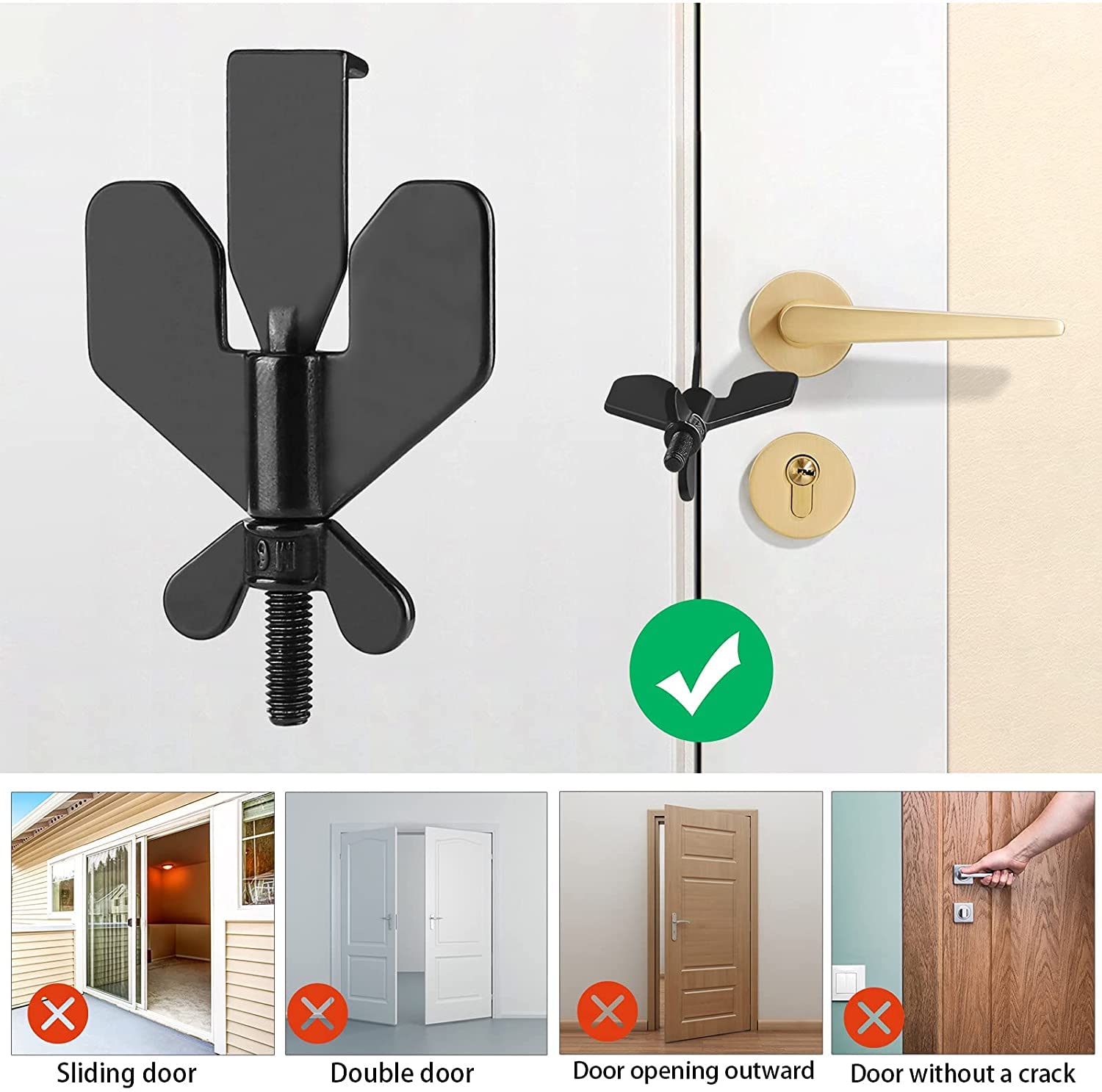 ELEPHANTBOAT Portable Door Lock for Travel and Home Security featuring 304 Stainless Steel | Easy Tool-Free Installation for Hotels Apartments and Dorms
