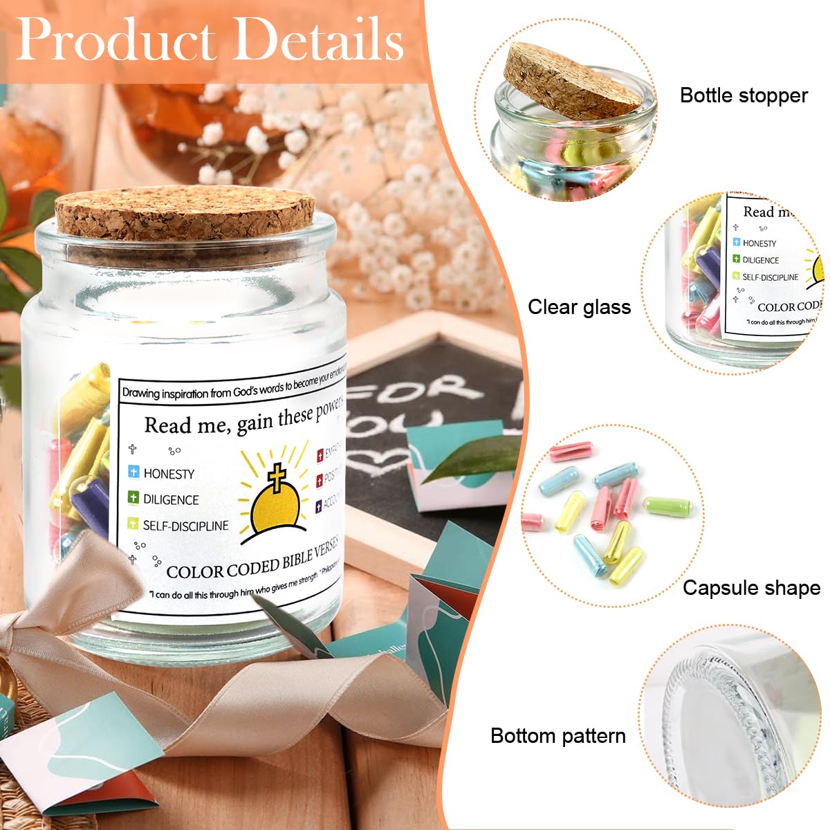 HASTHIP Motivational Messages Jar with 50+ Colorful Notes for Daily Inspiration and Gifting