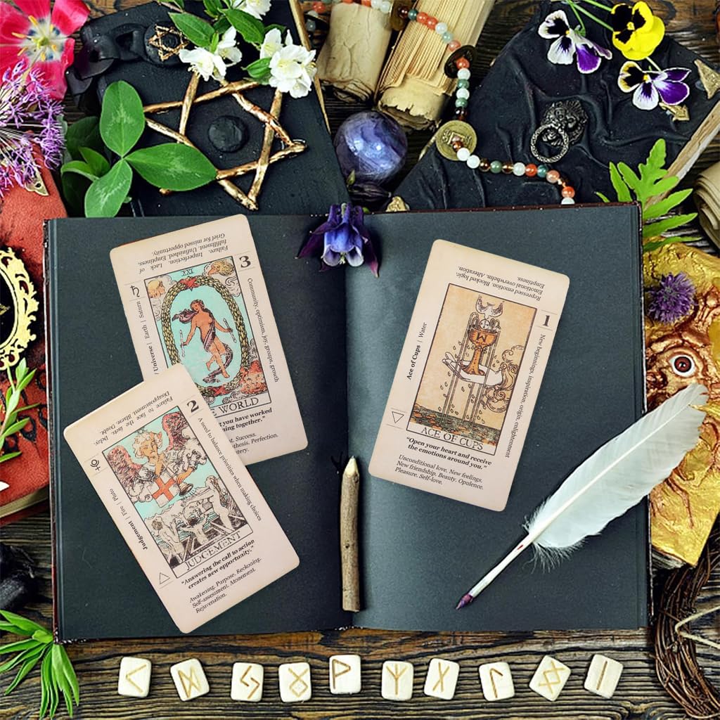 ZIBUYU Tarot Oracle Set for Divination with 78 Mini Cards 10.5×6×2.5 cm | Ideal Gift