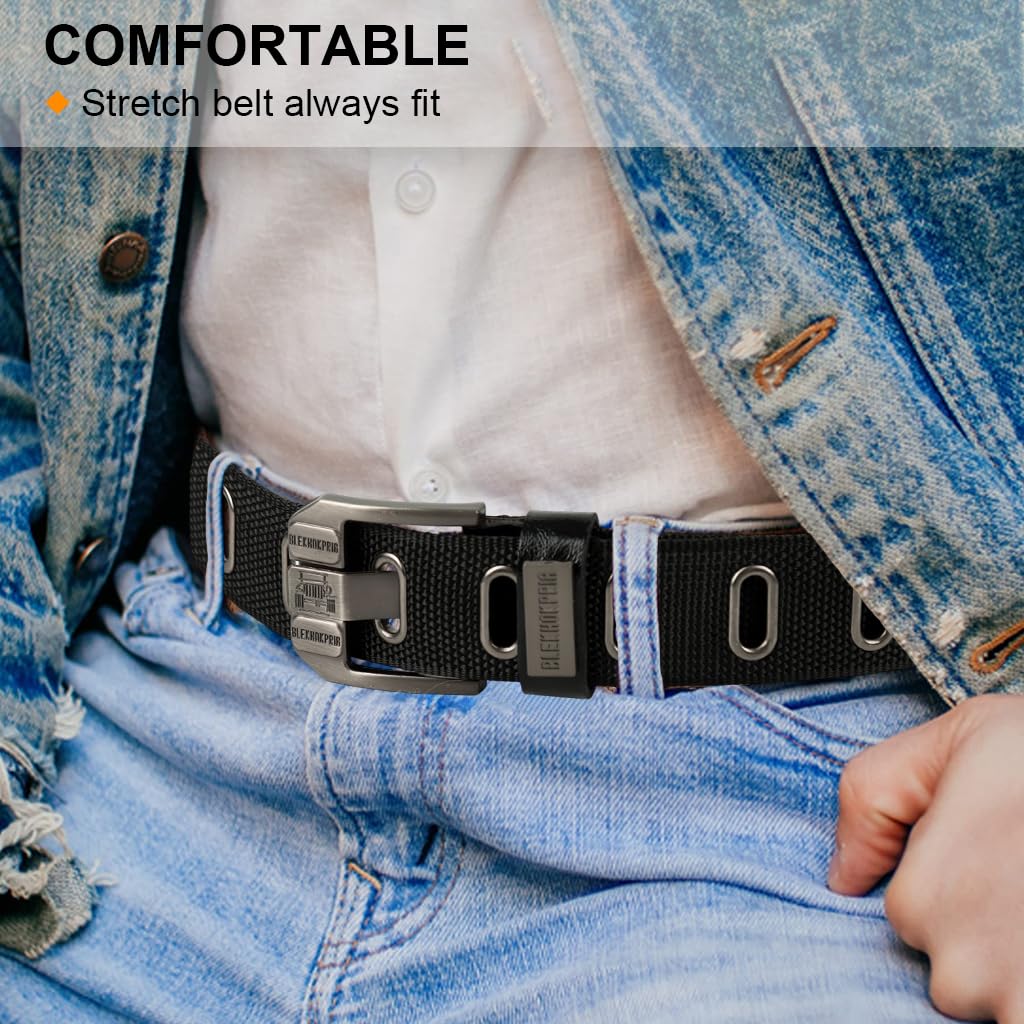 GUSTAVE Belts for Men with Pin and Tuck Closure featuring 120 cm Adjustable Nylon Strap | Black Casual Outdoor Wear