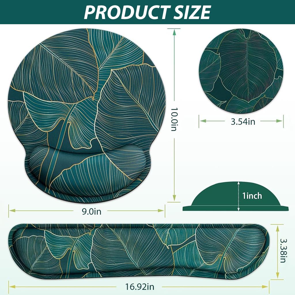 ZORBES Gaming Mouse Pad Set for Home and Office with Memory Foam Support | 3 Pcs Non Slip Ergonomic Design