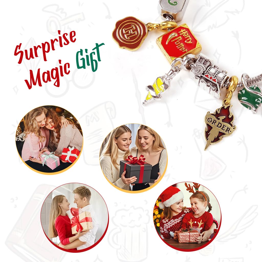 SANNIDHI Bracelets for Kids with 9 Magic Charms featuring Adjustable 6.69 in Zinc Alloy Design | Ideal Gift for Fans