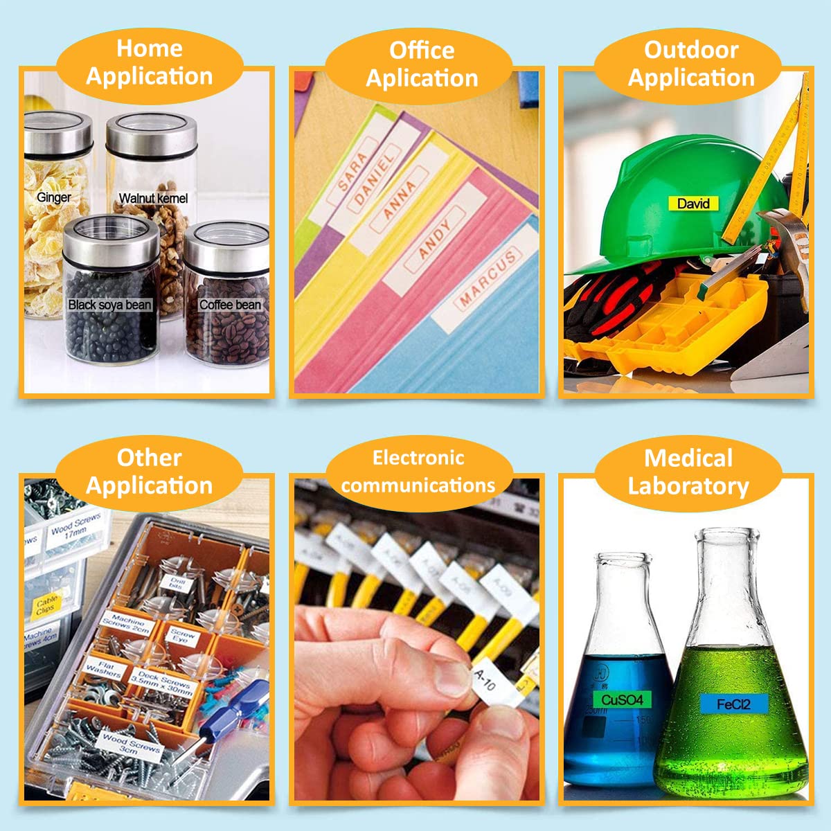 ZIBUYU Label Printer Tape for Casio KL Series with Split Back Design 6 mm x 8 m | Black on White