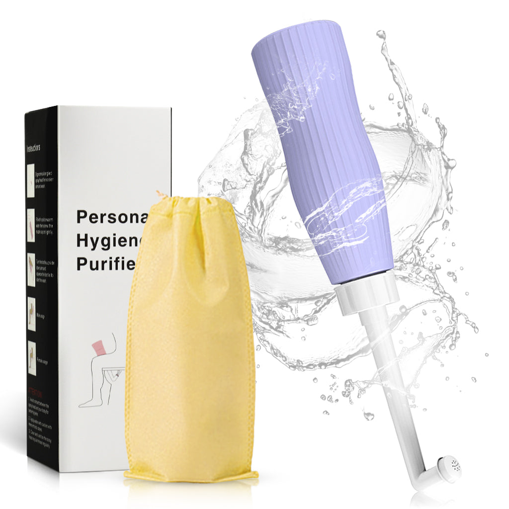 HASTHIP Peri Bottle, 500ml Portable Travel Bidet with Bag, with 2 Interchangeable Spray Nozzles Travel Bidet with Storage Bag Cleansing Bidet Sprayer for Personal Hygiene Care, Postpartum Perineal