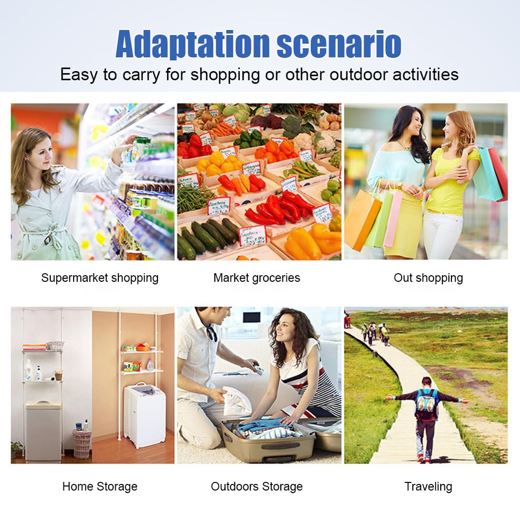 MAYCREATE Reusable Grocery Bags for Shopping with Foldable 46×40cm Design | 6PCS Polyester