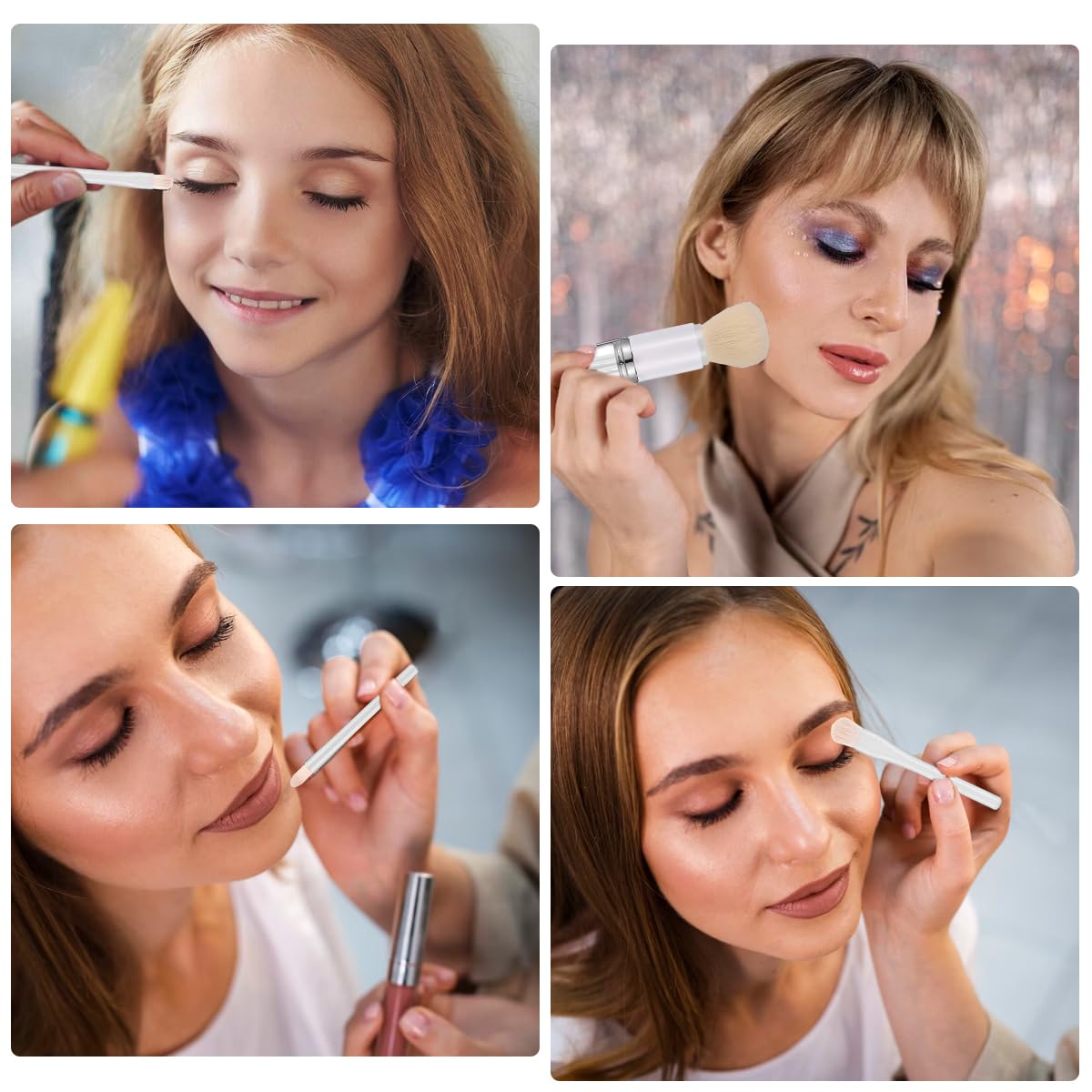 MAYCREATE Mini Makeup Brush Set for Travel featuring Retractable Capsule Case 13.7×2.8cm | Synthetic Fiber Brushes for Makeup Lovers