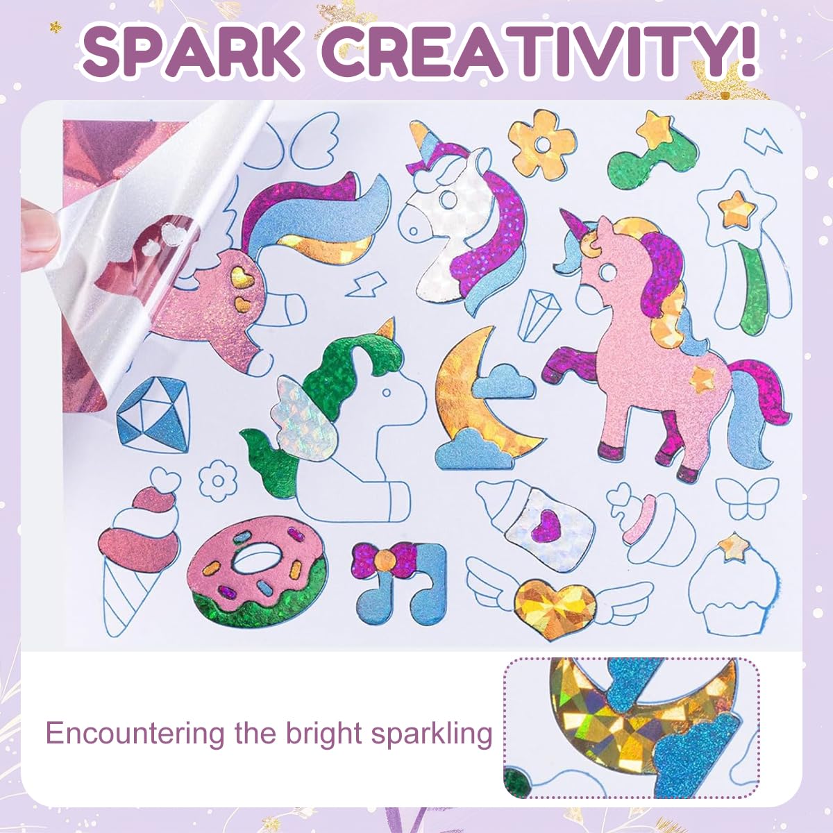 PATPAT Foil Art Kit for Kids Ages 4-8 with Peel and Stick 3D Designs | Creative Gift Idea