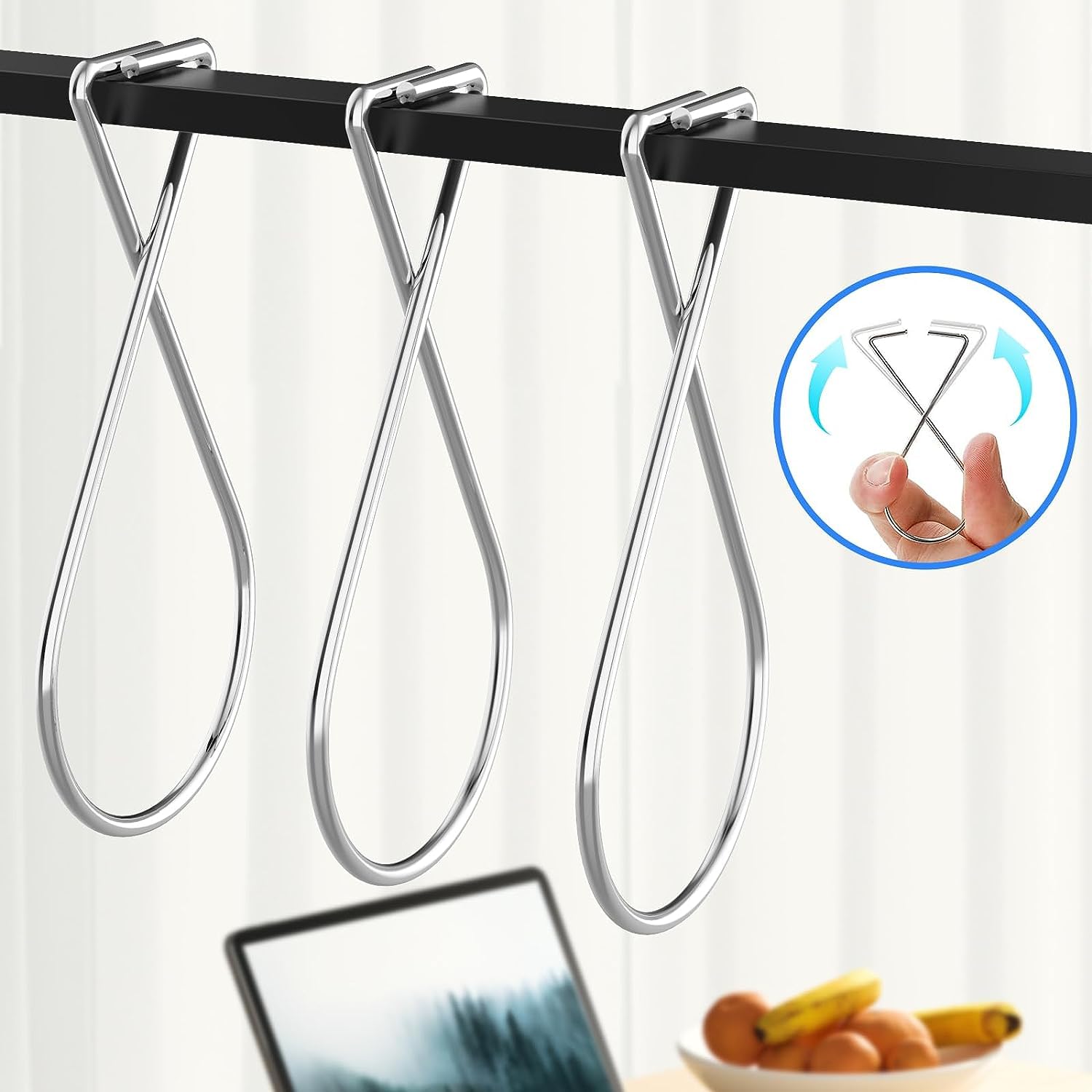 Serplex Ceiling Hanger Hooks for Drop Ceilings 30 Pack with Elastic Cross Clip Design | Metal Clips for Hanging Decor and Signs