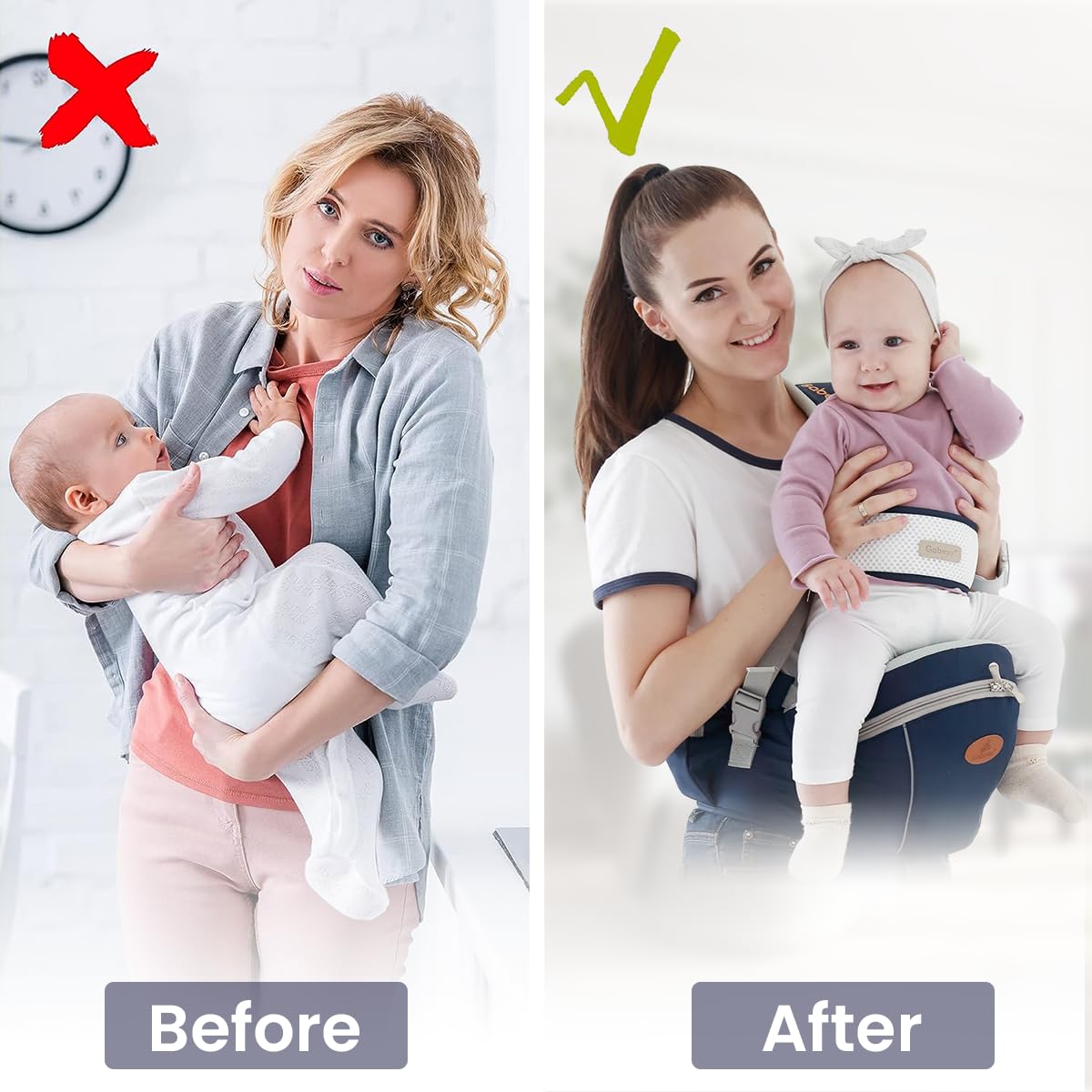 SNOWIE SOFT® New Born Carrier,Travel Baby Carrier With Detachable Hip Seat For 3-36 Month Baby,Convenient Baby Carrier Baby Hip Seat With Safety Belt Adjustable Baby Carrier Baby For Mommy&Daddy Use