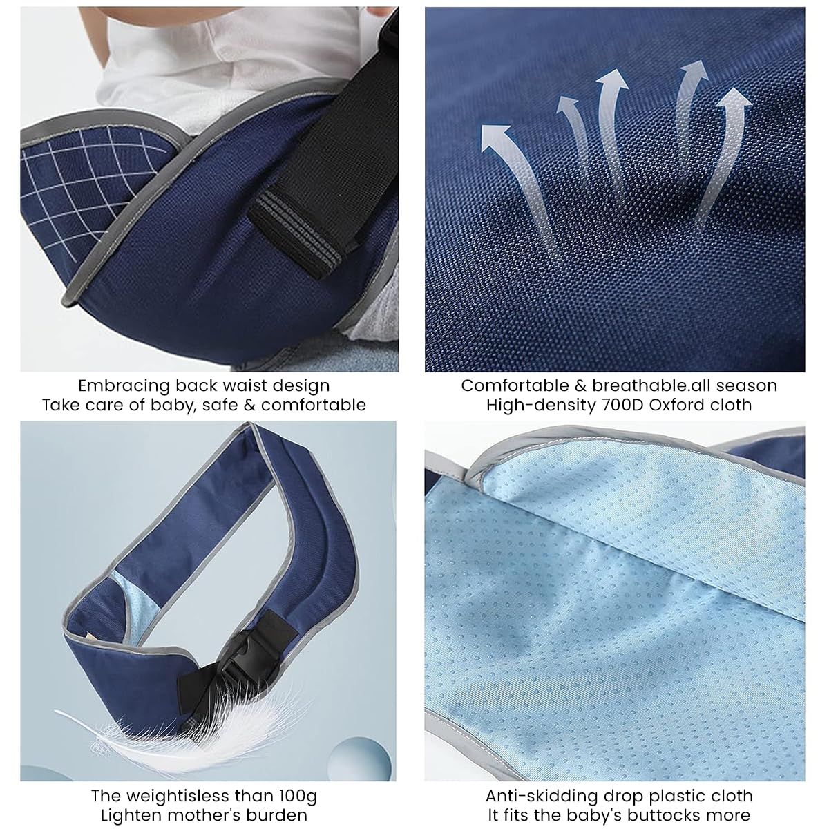 SNOWIE SOFT Baby Carrier for Travel and Everyday Use with Ergonomic Belt and 132lb Support | Oxford Material Comfort for Parents and Infants