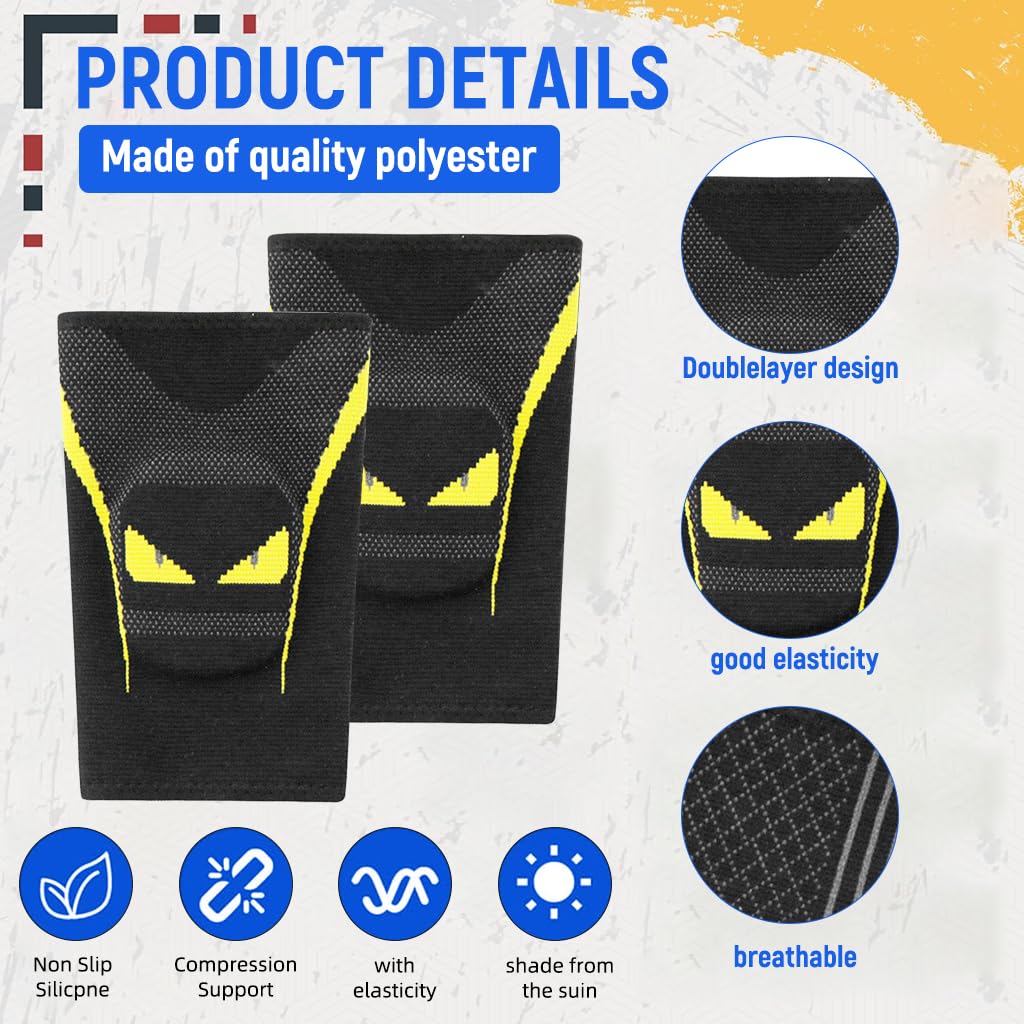 PROBEROS Sport Compression Knee Sleeves for Kids with 15–25 mmHg Support | Nylon Knitted 2 Pcs