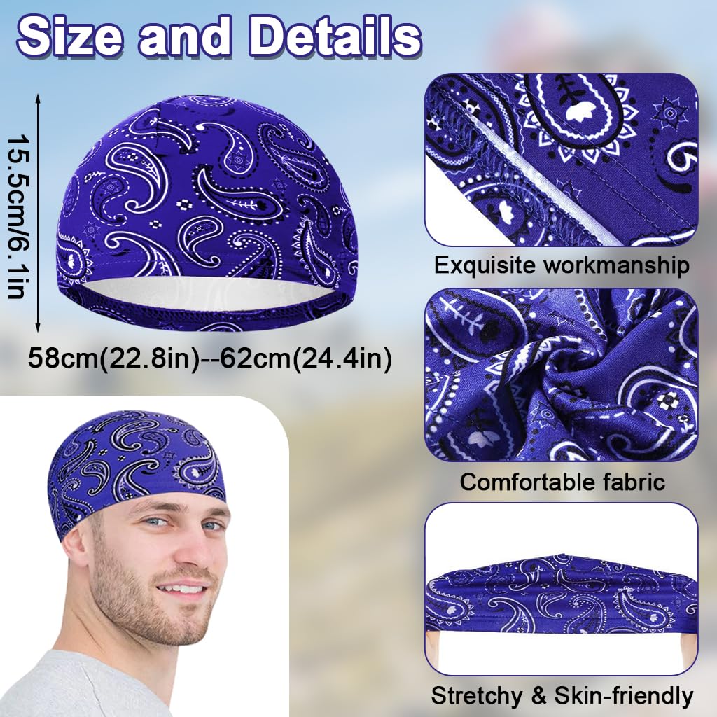 PROBEROS Skull Cap for Cycling and Running with Breathable Stretch Fabric | 6 Pcs Unisex Set