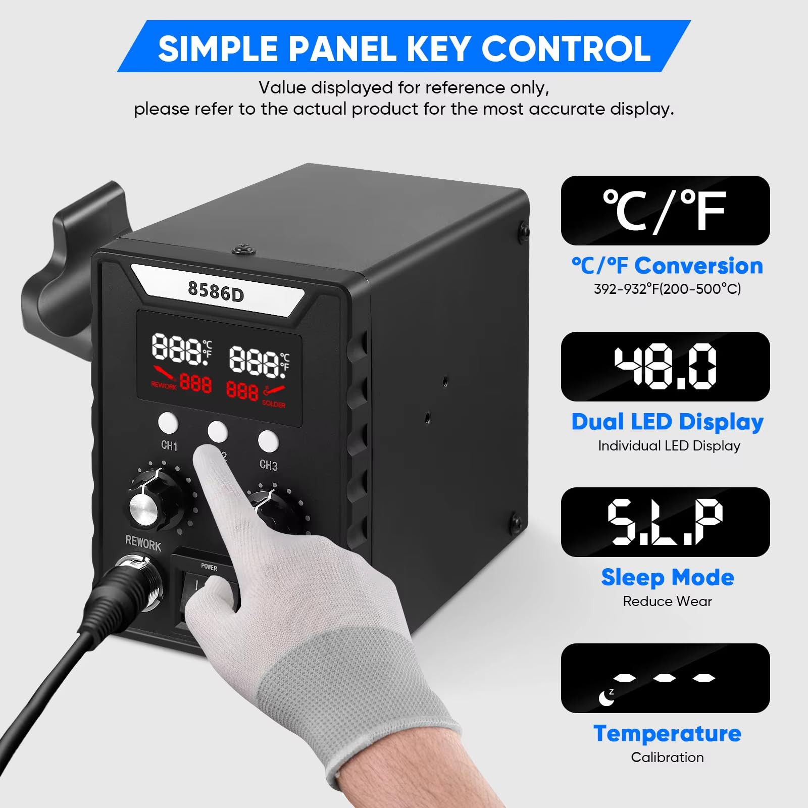 2 in 1 Hot Wind Gun Soldering Station 700W/220V for SMD Rework ...